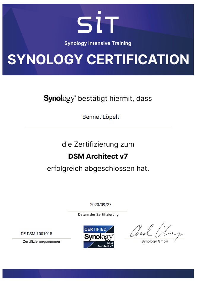 Zertifikat DSM Architect